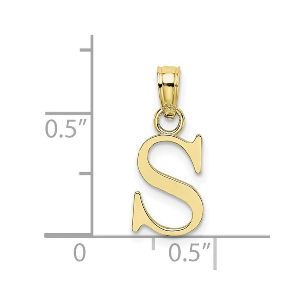 10k Yellow Gold Polished S Block Initial Charm - image 3